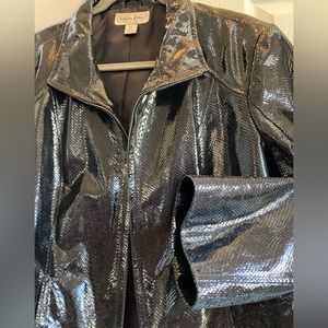 GORGEOUS 🖤💎🖤💎NWOT PRESTON & YORK 100% BLACK TEXTURED LEATHER JACKET-SIZE XL
